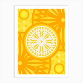 Geometric Abstract Glyph in Happy Yellow and Orange n.0085 Art Print