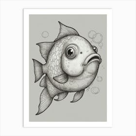 Fish Drawing Art Print