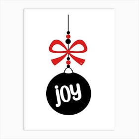 Joy Ornament Xmas typography Art Print