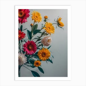 Colorful Flowers In A Vase 1 Art Print