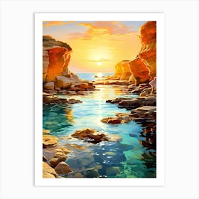 Sunset By The Sea Art Print