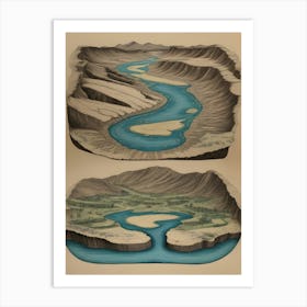 3d River Art Print