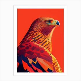 Red Tailed Hawk Pop Matisse Bird Art Print
