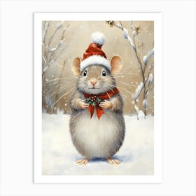 Christmas Rat 1 Art Print