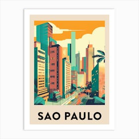 Sao Paulo 4 Vintage Travel Poster Art Print