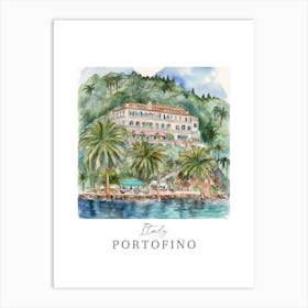 Italy Portofino Storybook 2 Travel Poster Watercolour Art Print