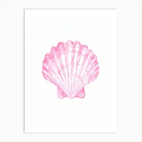 Pink Seashell Coastal Beach House Art Print