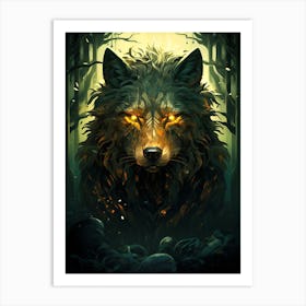 Wolf In The Forest Art Print