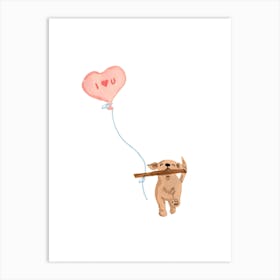 Furry Helper I Heart You Art Print