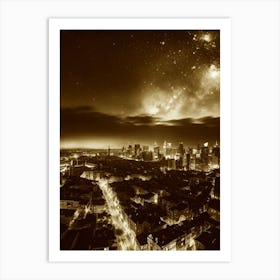 Cityscape At Night 16 Art Print