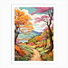 The Great Glen Way Scotland 1 Hike Illustration Art Print