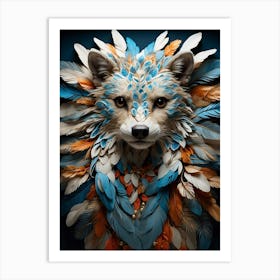 Fox With Feathers Art Print