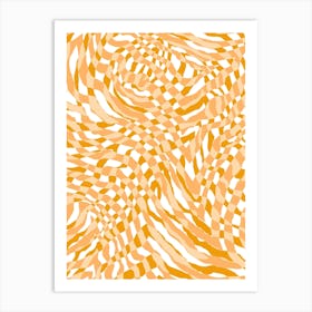 Op Art Checkerboard - Yellow Art Print