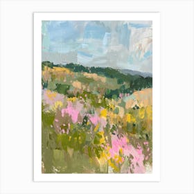 Oil Abstract Meadow Landscape Art Print