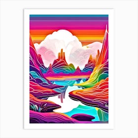 Psychedelic Landscape 1 Art Print