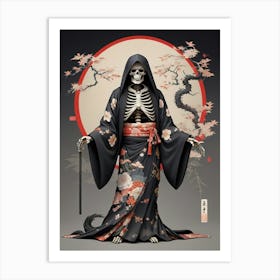 Samurai Skeleton Art Print