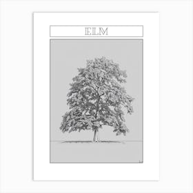 Elm Tree Minimalistic Drawing 3 Poster Art Print