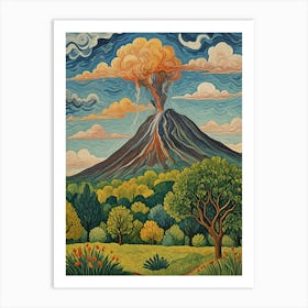 Erupting Volcano no1 Art Print