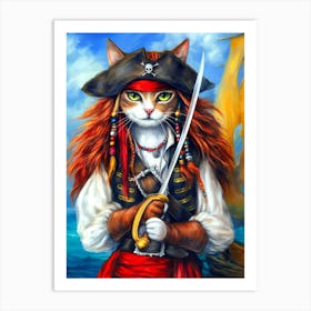 Pirate Cat 15 Art Print