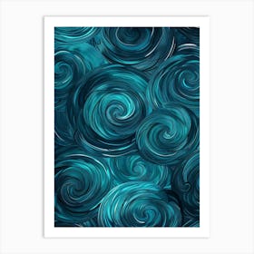 Blue Swirls 1 Art Print