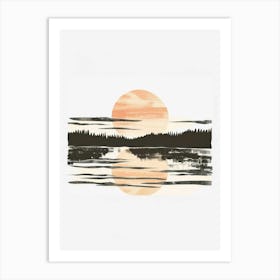 Sunset By The Lake 5 Art Print