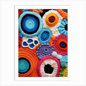Crochet Bright Colours Material  Art Print
