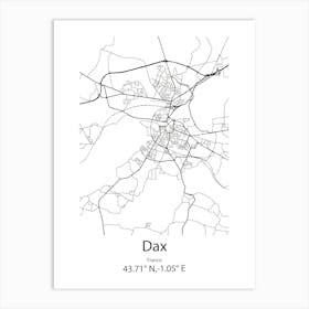 Dax,France Minimalist Map Art Print