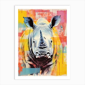 Rhino Pop Art Screen Print Inspired  4 Art Print