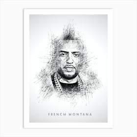 French Montana Rapper Sketch Art Print