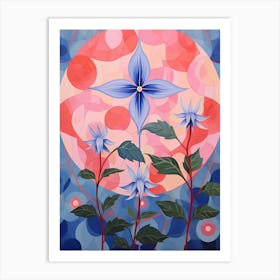 Lobelia 2 Hilma Af Klint Inspired Pastel Flower Painting Art Print