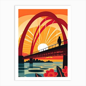 Peace Bridge, Canada, Colourful 1 Art Print