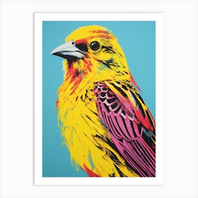 Andy Warhol Style Bird Yellowhammer 2 Art Print