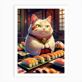 Japanese Cat Art Print