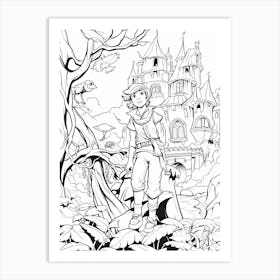 Neverland (Peter Pan) Fantasy Inspired Line Art 3 Art Print