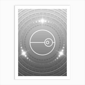 Geometric Glyph in White and Silver with Sparkle Array n.0246 Art Print
