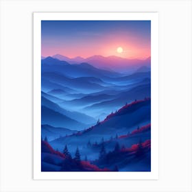 Sunset In The Mountains 19 Art Print