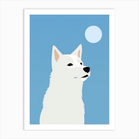 White Husky Art Print