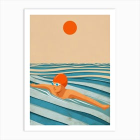 Swimming In The Ocean Poster