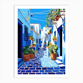 Blue Street In Spain Art Print