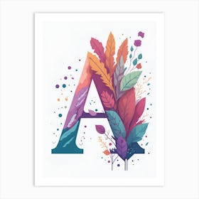 Colorful Letter A Illustration 102 Art Print