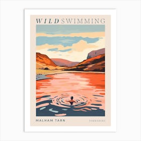 Wild Swimming At Malham Tarn Yorkshire 3 Poster Art Print