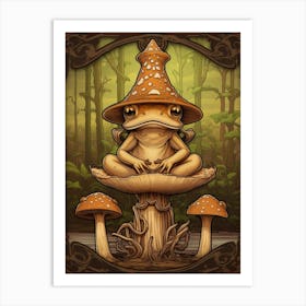 Wood Frog On A Throne Storybook Style 4 Art Print
