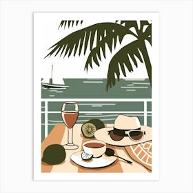 Table On The Beach Art Print