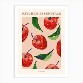 Red Apple Fruit Pattern Poster 1 Art Print