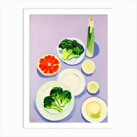 Broccoli Tablescape vegetable Art Print