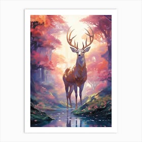 Deer In The Forest 4 Art Print