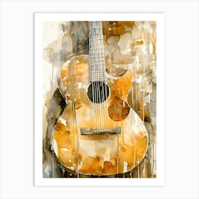 Watercolor Guitar Painting 1 Poster