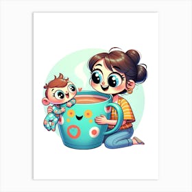 Mommy And Daughter Art Print