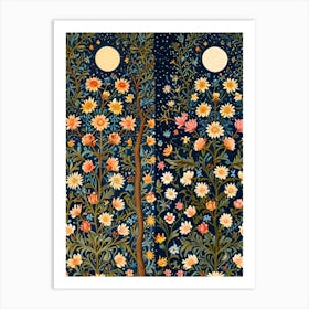 William Morris Moonlight In The Garden 15 Art Print