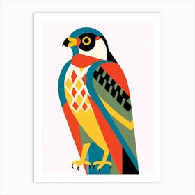 Colourful Geometric Bird Falcon 3 Art Print